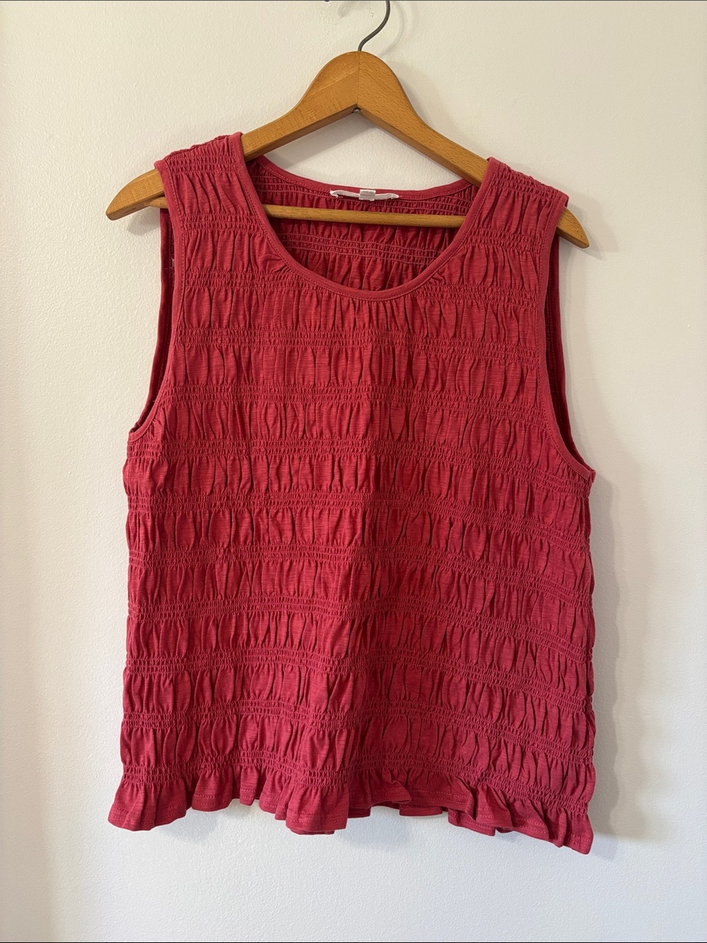 Jane and Delancey Smocked Tank Top - Raspberry Colored